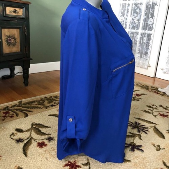 ROYAL BLUE BLOUSE - Picture 3 of 4